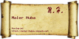 Maler Huba névjegykártya